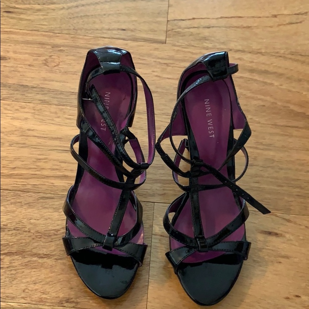 Nine West black platform heels